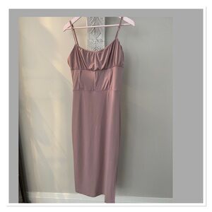 Elegant Mauve Spaghetti Strap Dress